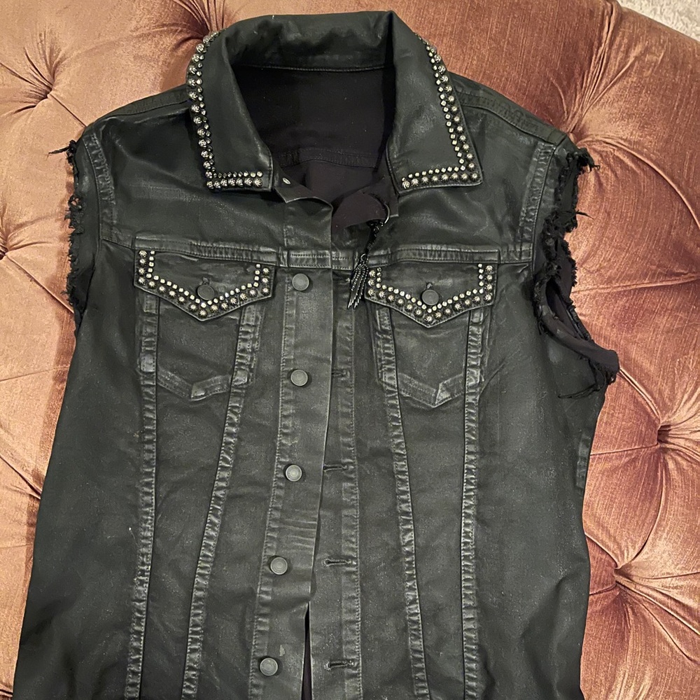 Authentic Robins jeans black jean vest